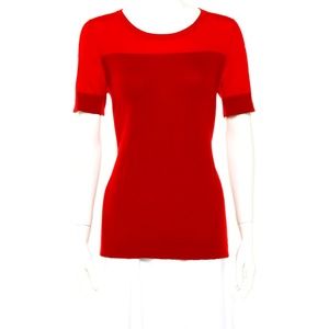 Akris Punto lipstick red knit top